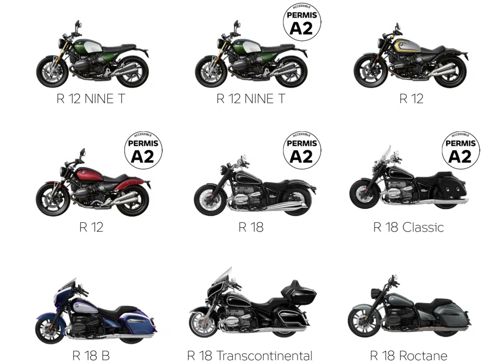 Modèles de moto disponibles à l'essai lors de l'heritage tour chez bms mantes